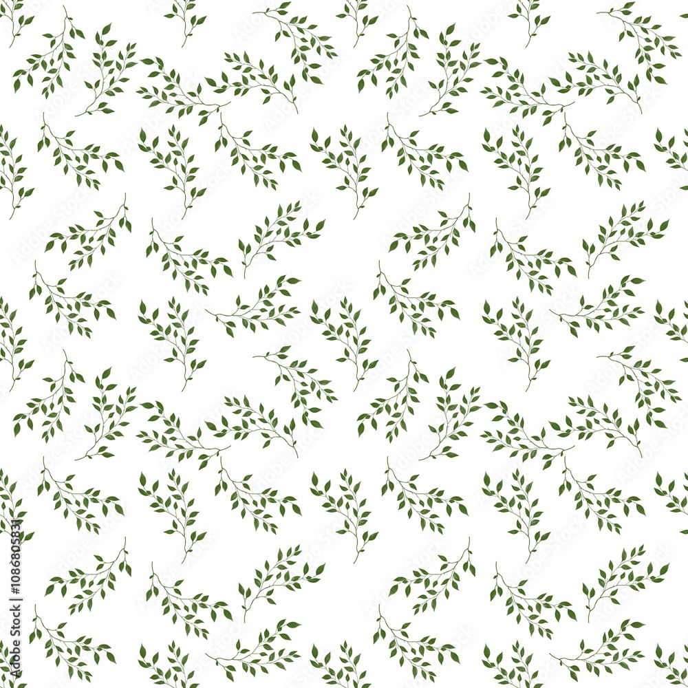 Leaves Branch Small Seamless Pattern Design Leaves Branch Small Seamless Pattern Design