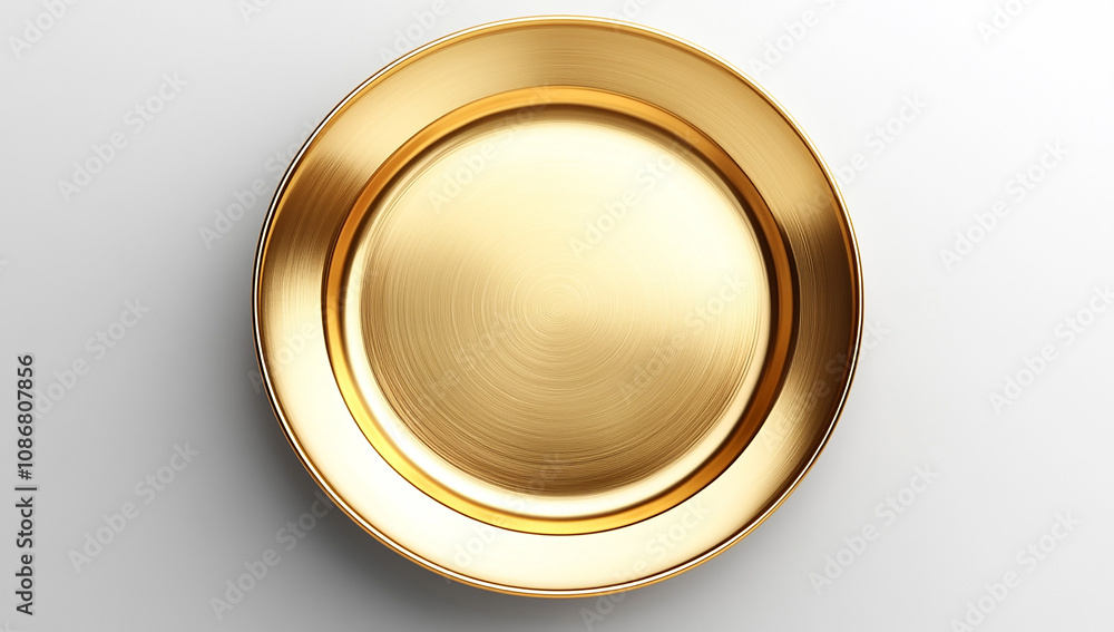 A shiny golden plate with a smooth surface A shiny golden plate with a smooth surface