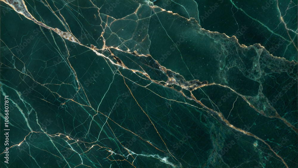 Dark green marble with gold veins Dark green marble with gold veins