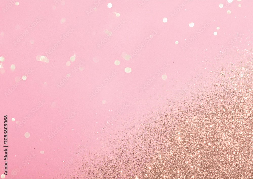 クリスマスイメージのキラキラのピンク背景