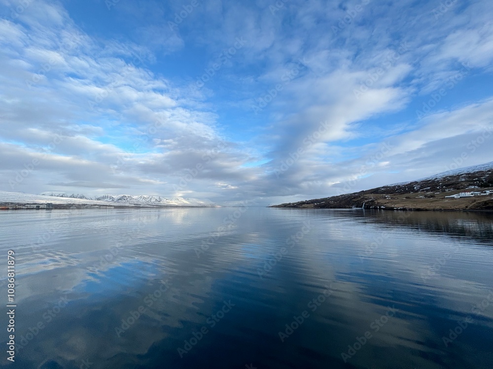 Sky reflecting on water in Iceland Sky reflecting on water in Iceland