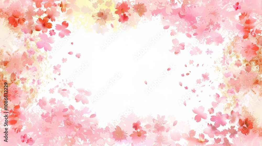 Cherry Blossom Petal Frame - a delicate and enchanting visual. The cherry blossom petals create a beautiful frame that adds a touch of spring elegance.

