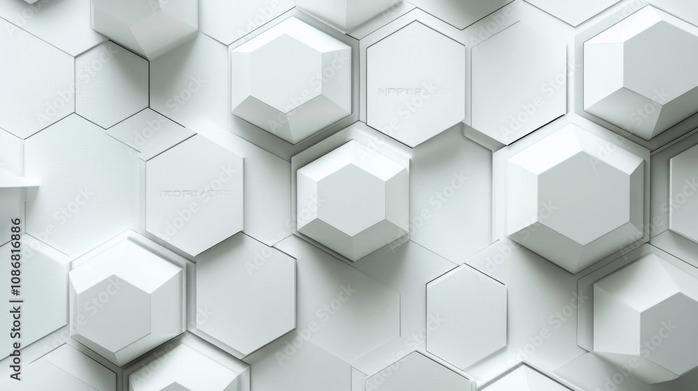 Hexagonal White Patterned Wall Hexagonal White Patterned Wall