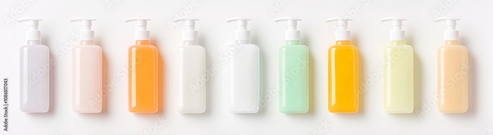 Colorful Empty Pump Bottles - Modern Packaging Design Colorful Empty Pump Bottles - Modern Packaging Design