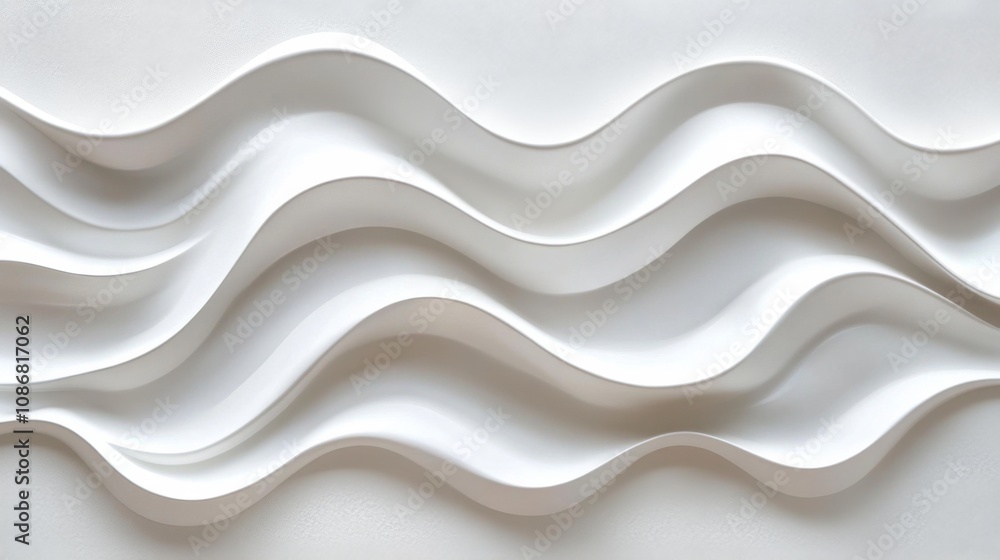 Obraz premium Abstract Wavy White Texture