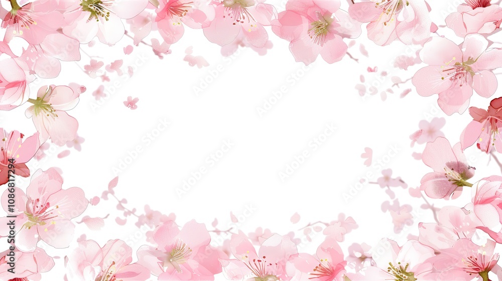 Cherry Blossom Petal Frame - a delicate and enchanting visual. The cherry blossom petals create a beautiful frame that adds a touch of spring elegance.
Cherry Blossom Petal Frame - a delicate and enchanting visual. The cherry blossom petals create a beautiful frame that adds a touch of spring elegance.