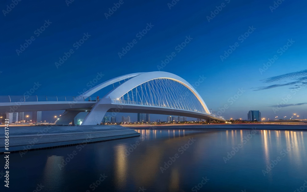 Obraz premium Stunning Modern Bridge at Dusk