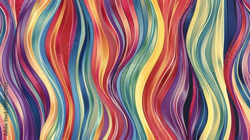 Abstract colorful wavy lines background.