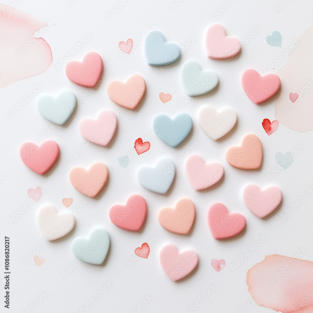 Soft Romantic Vibes with Watercolor Hearts Soft Romantic Vibes with Watercolor Hearts