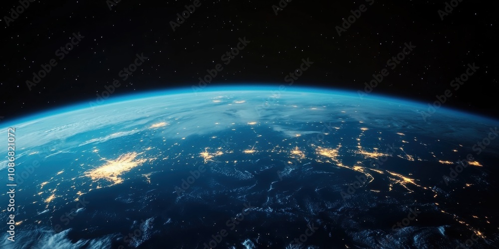 A stunning view of Earth from space showcasing vibrant city lights and the curvature of the planet, highlighting the beauty of our world from a cosmic perspective. A stunning view of Earth from space showcasing vibrant city lights and the curvature of the planet, highlighting the beauty of our world from a cosmic perspective.