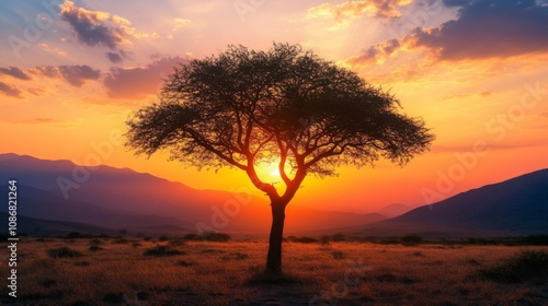 Majestic Tree at Sunset