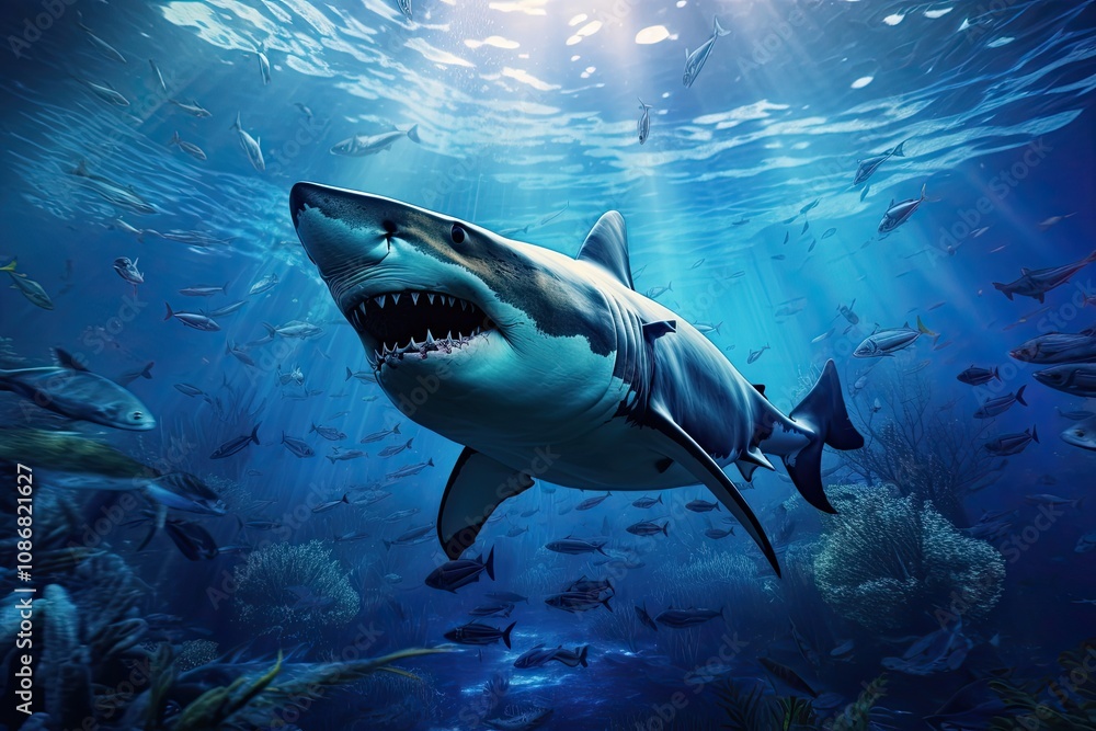 Fototapeta premium Beautiful underwater world and its inhabitants