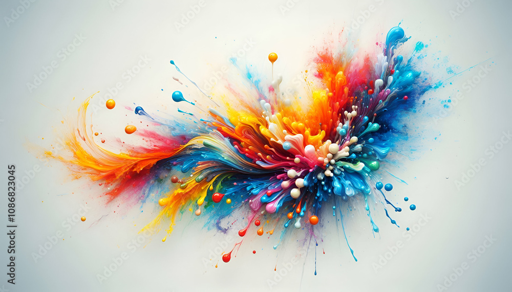 Bold Paint Strokes on White Canvas background Bold Paint Strokes on White Canvas background