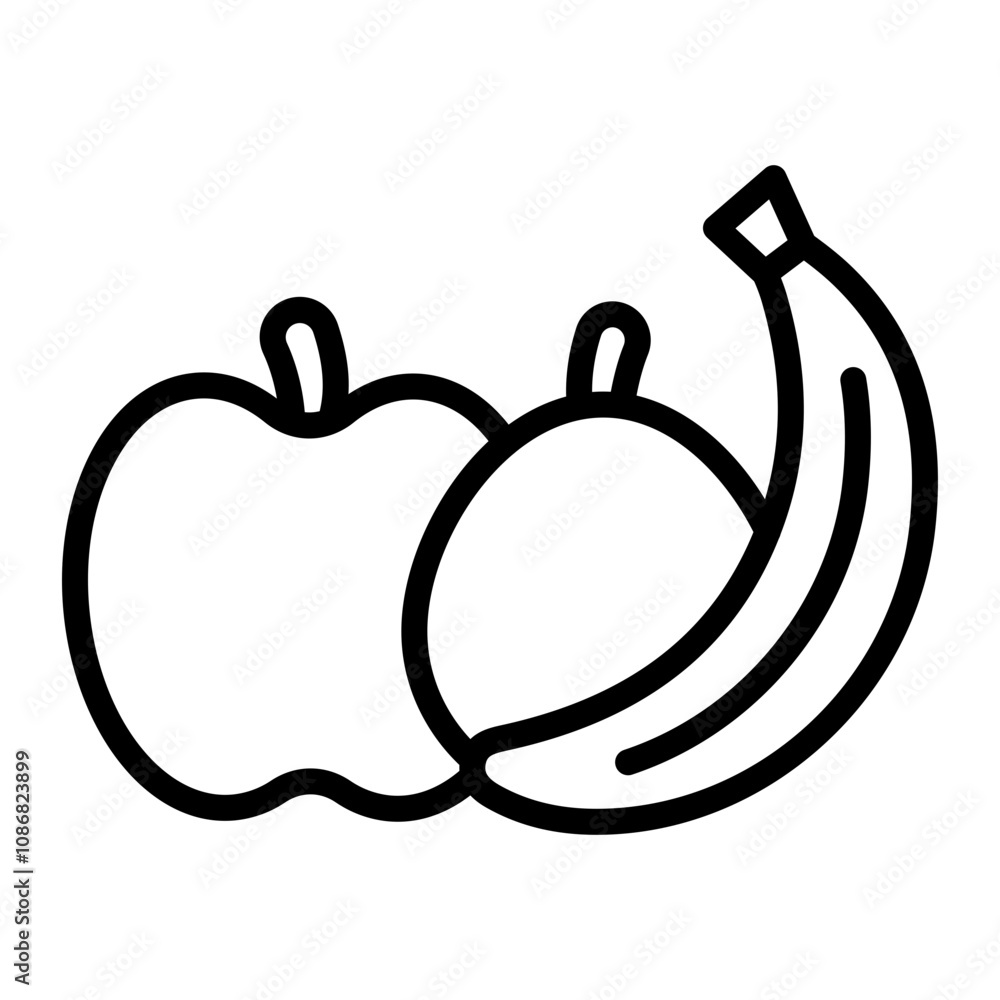 Fruits Vector Line Icon Design Fruits Vector Line Icon Design