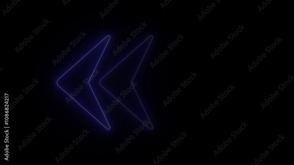 Neon, glowing left indicator arrow animation. 4k render. High resolution Video footage. Neon, glowing left indicator arrow animation. 4k render. High resolution Video footage.