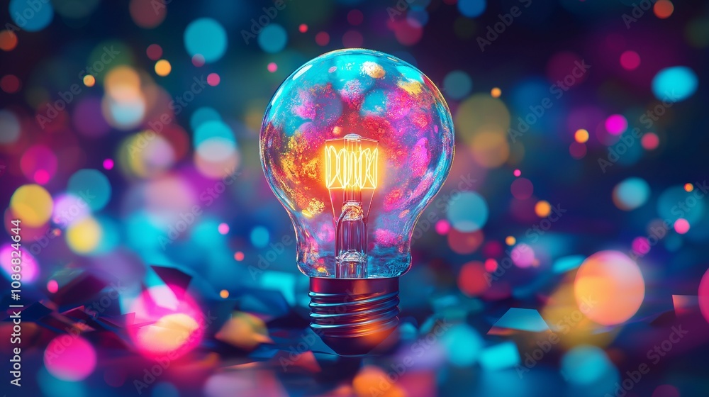Colorful bokeh lights in vibrant circles on a dark background for celebration Colorful bokeh lights in vibrant circles on a dark background for celebration