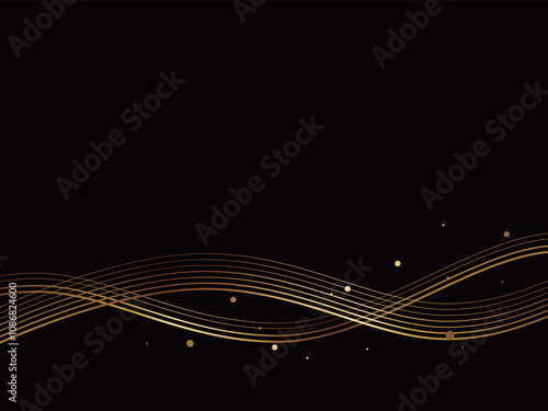 高級感のある抽象的な背景　ブラック＆ゴールド