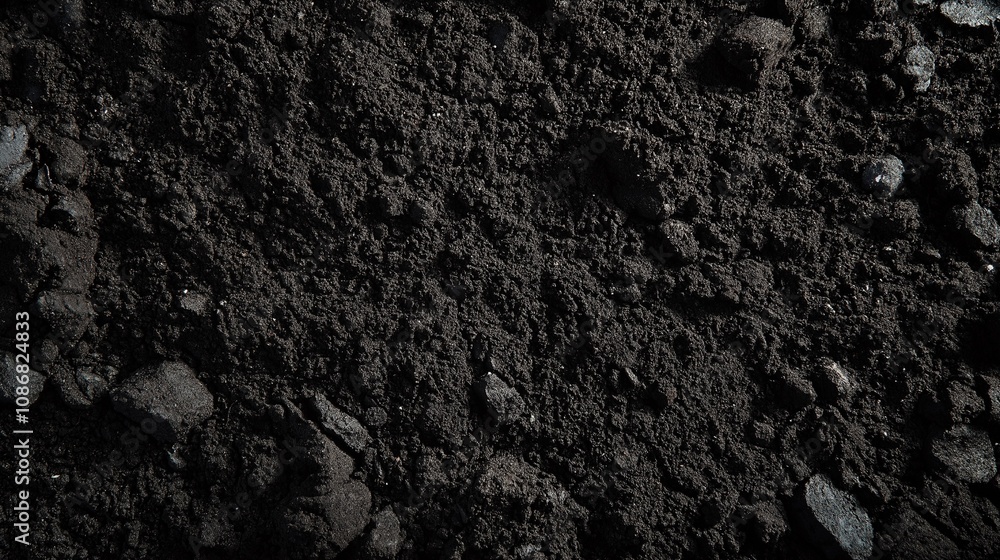 Naklejka premium Rough Black Rock Texture Close-Up