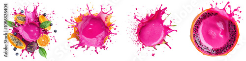Vibrant Abstract Paint Splashes and Splatters Forming Energetic Background