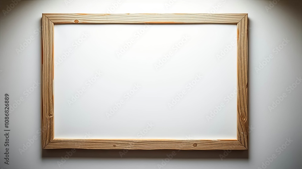 A rustic wooden frame with a blank white surface, perfect for displaying artwork or adding a touch of farmhouse charm to any space. A rustic wooden frame with a blank white surface, perfect for displaying artwork or adding a touch of farmhouse charm to any space.