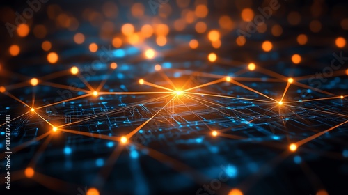 Radiant holographic pathways glowing brightly within interconnected data grids over a cyber landscape, close up, cyber dynamics, vibrant, overlay, advanced network backdrop