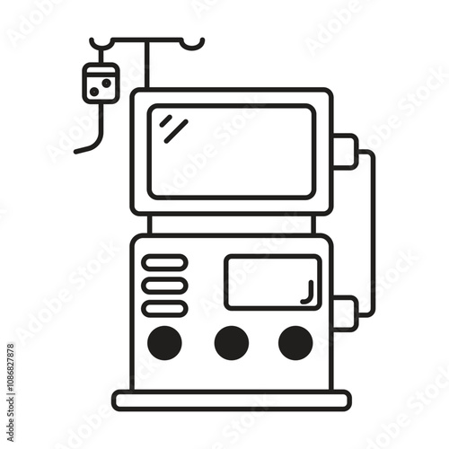 Hemodialysis Machine icon vector on white background
