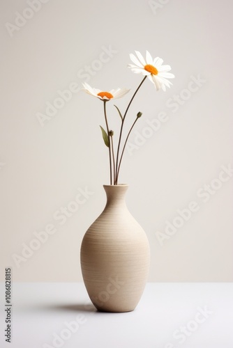 Wallpaper Mural Clay vase flower plant white. Torontodigital.ca
