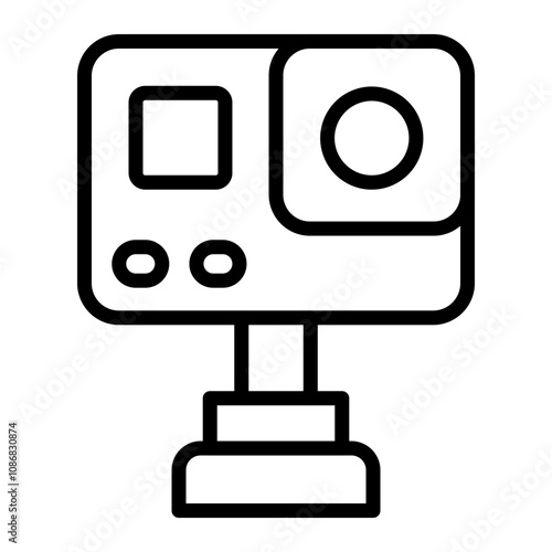 Action Camera Vector Line Icon Design