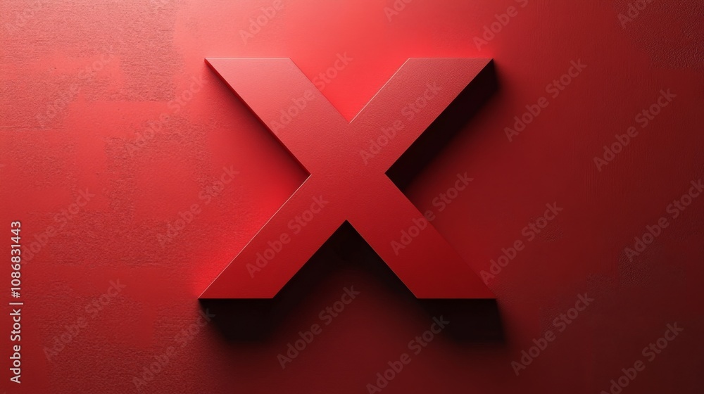 Obraz premium Red Letter X on Textured Background