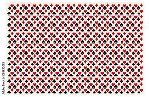 vector seamless background with spades, hearts, diamonds and clubs