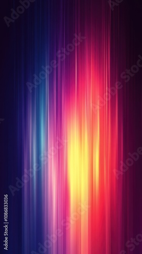 Abstract colorful vertical lines with a gradient transitioning from blue to yellow to red. photo