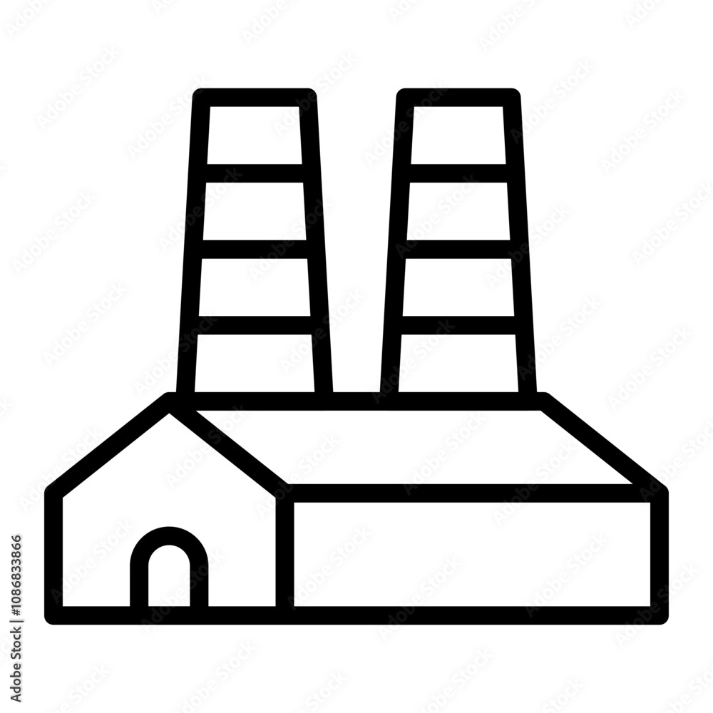 Industry Vector Line Icon Design Industry Vector Line Icon Design