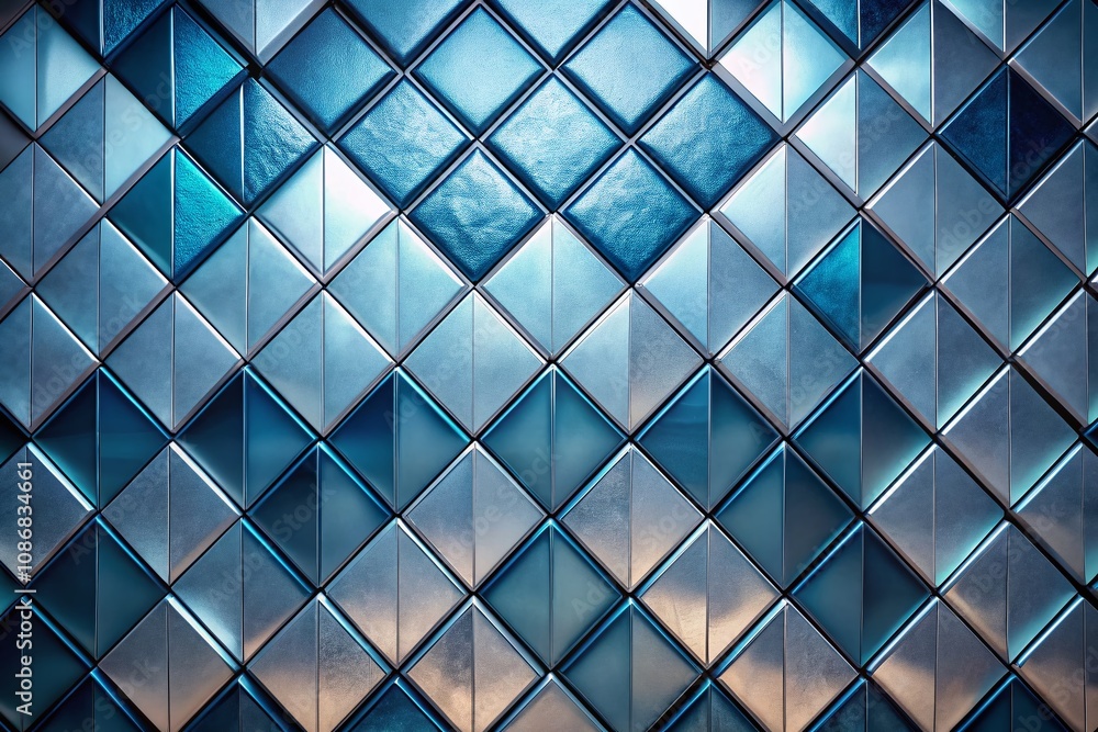 Futuristic Rhombus Tiles with Glowing Geometric Mosaic in Blue Gray Gradient - Abstract Cyber Ornament for Modern Digital Aesthetics and Minimalist Design Concept Futuristic Rhombus Tiles with Glowing Geometric Mosaic in Blue Gray Gradient - Abstract Cyber Ornament for Modern Digital Aesthetics and Minimalist Design Concept