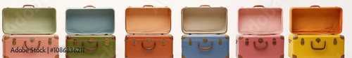 Vintage Suitcases in Vibrant Colors photo