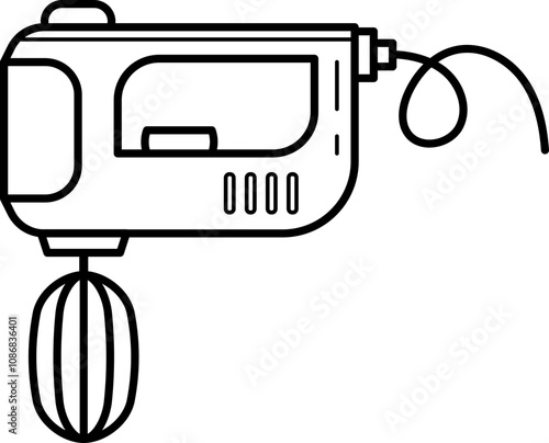 Mixer household appliance outline illustration