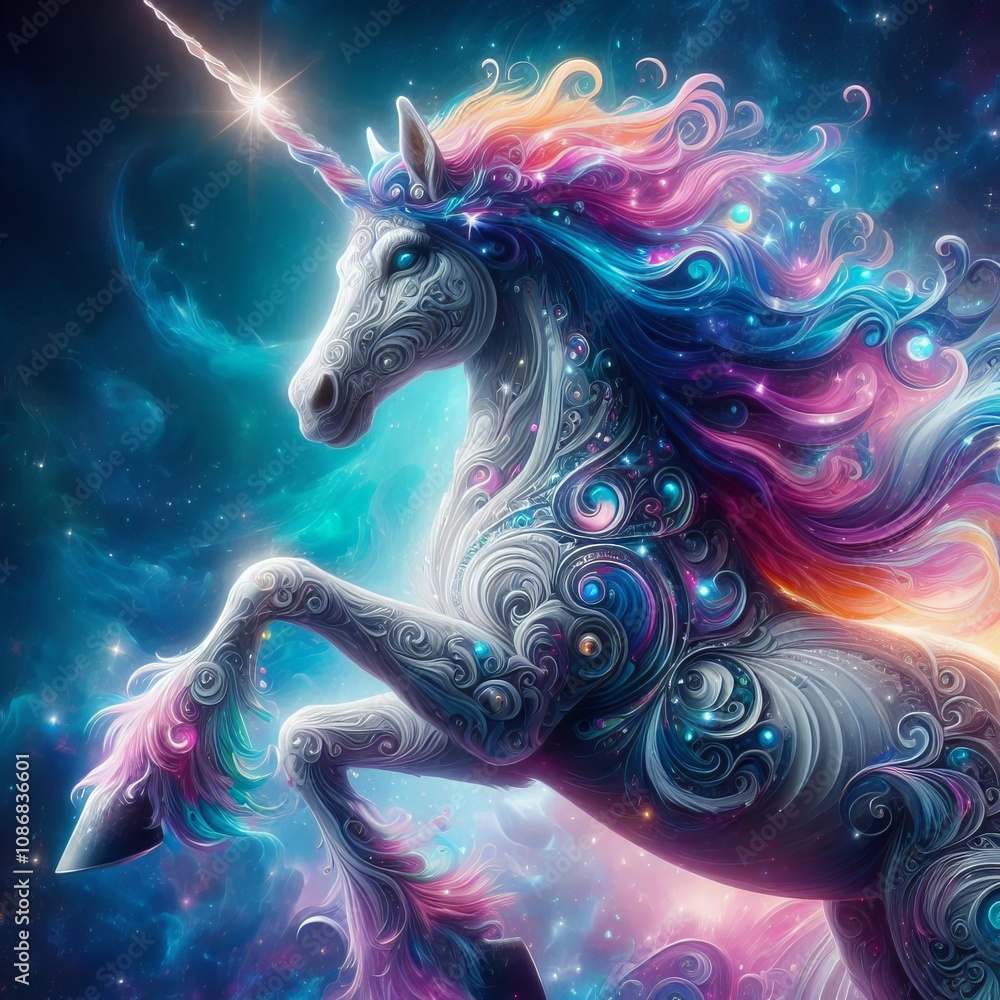 Star Unicorn A celestial unicorn born from stardust possessing c Star Unicorn A celestial unicorn born from stardust possessing c