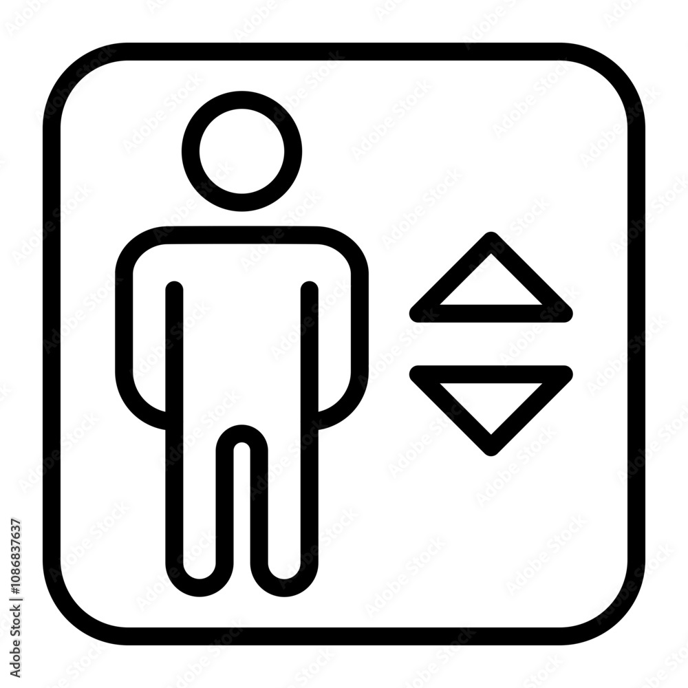 Elevator Vector Line Icon Design Elevator Vector Line Icon Design