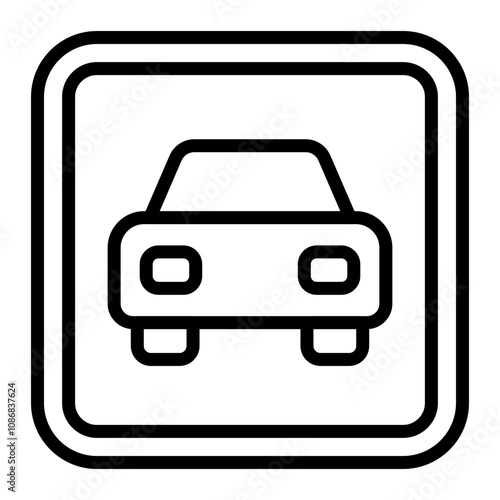 Parking Vector Line Icon Design