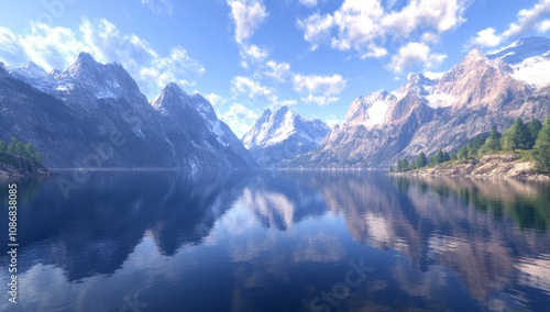 Wallpaper Mural Serene Mountain Lake Scenery Torontodigital.ca