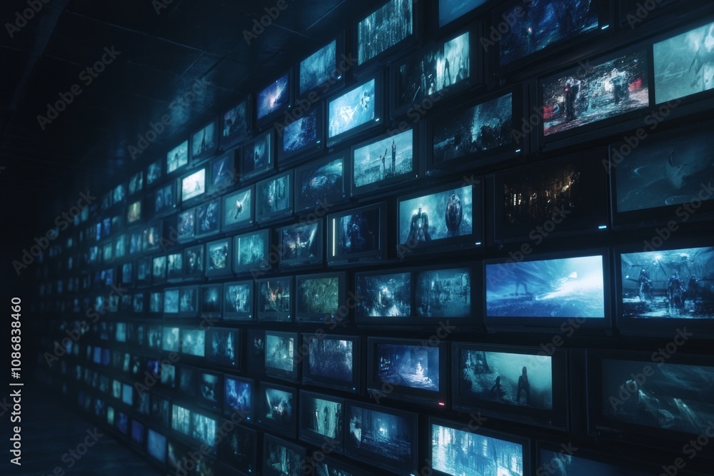 Wall of Digital Images Wall of Digital Images
