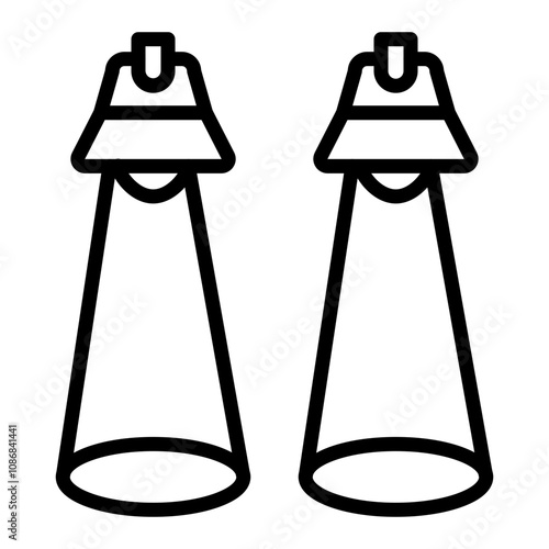 Spotlights Vector Line Icon Design