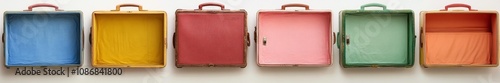 Colorful Vintage Suitcases Display Cases photo