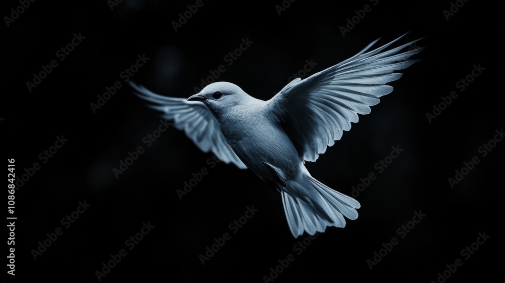 Obraz premium Serene Bird in Mid-Flight
