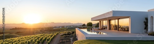 A Mediterraneanstyle villa overlooking rolling vineyards