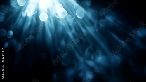 Misty Blue Glow with Dreamy Bokeh Lights