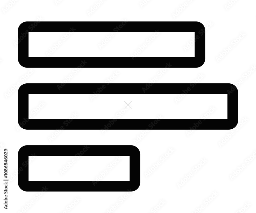 Menu bar outline vector icon. Editable stroke.