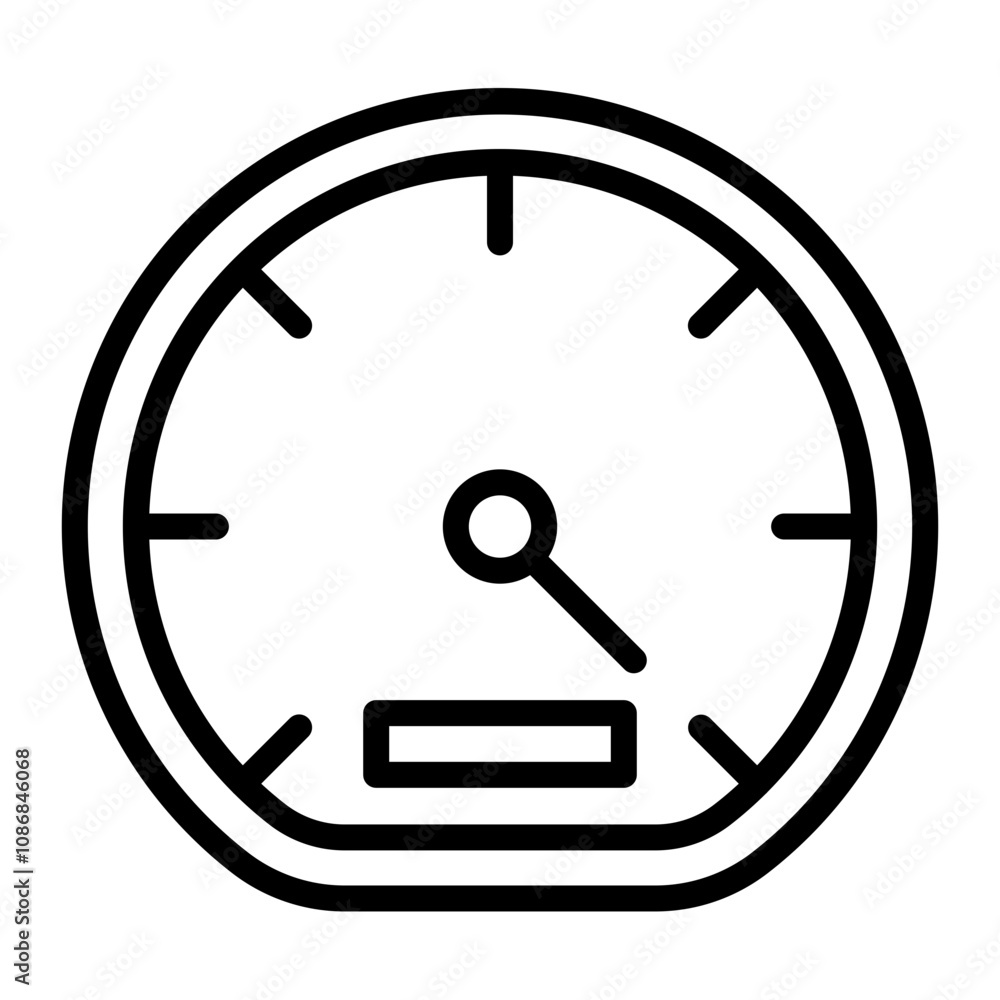 Odometer Vector Line Icon Design Odometer Vector Line Icon Design