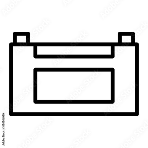 Car Battery Vector Line Icon Design