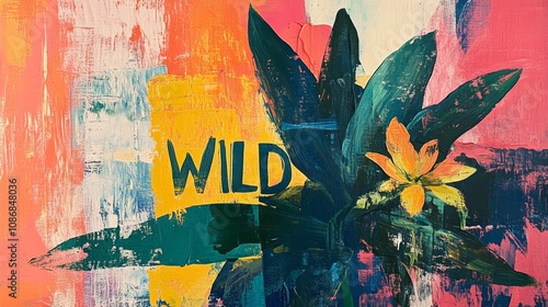 Wallpaper Mural "Vibrant Abstract Botanical Art" Torontodigital.ca