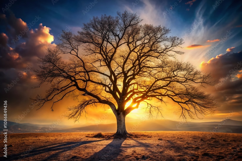Low Light Photography of a Dry Tree Without Leaves in a Cutout Background - 3D Illustration PNG for Nature and Artistic Projects Low Light Photography of a Dry Tree Without Leaves in a Cutout Background - 3D Illustration PNG for Nature and Artistic Projects
